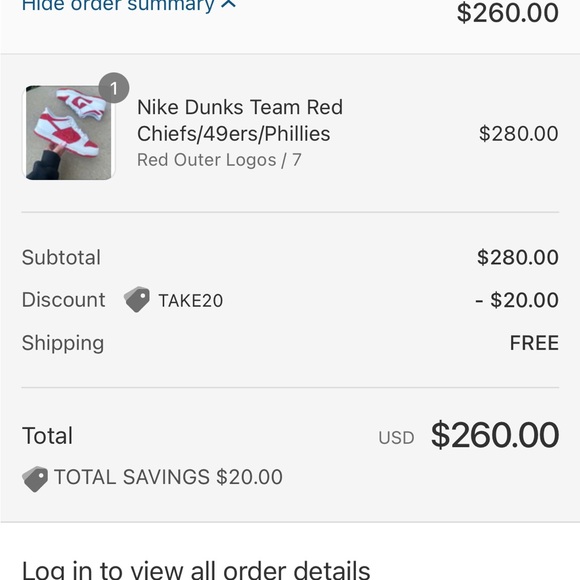 Red and white Nike Dunks. Womens size 7. - Picture 4 of 4